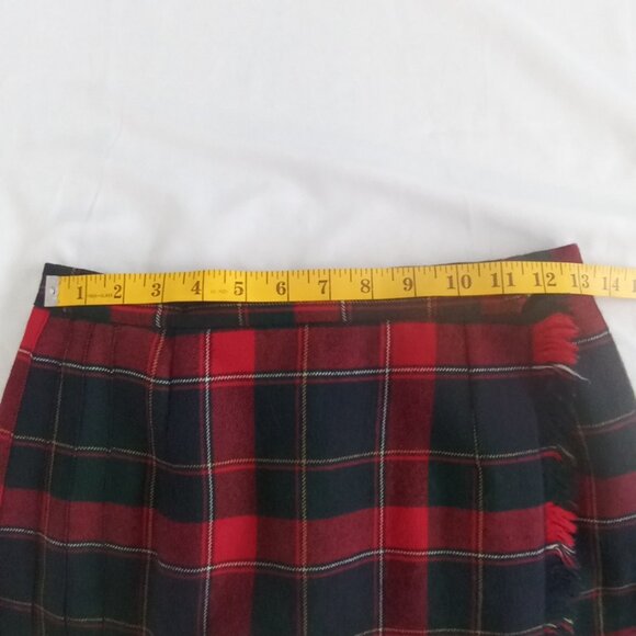 Vtg 60'S Highland Queen plaid du Quebec tartan 100% virgin wool skirt no size ta - Picture 9 of 10